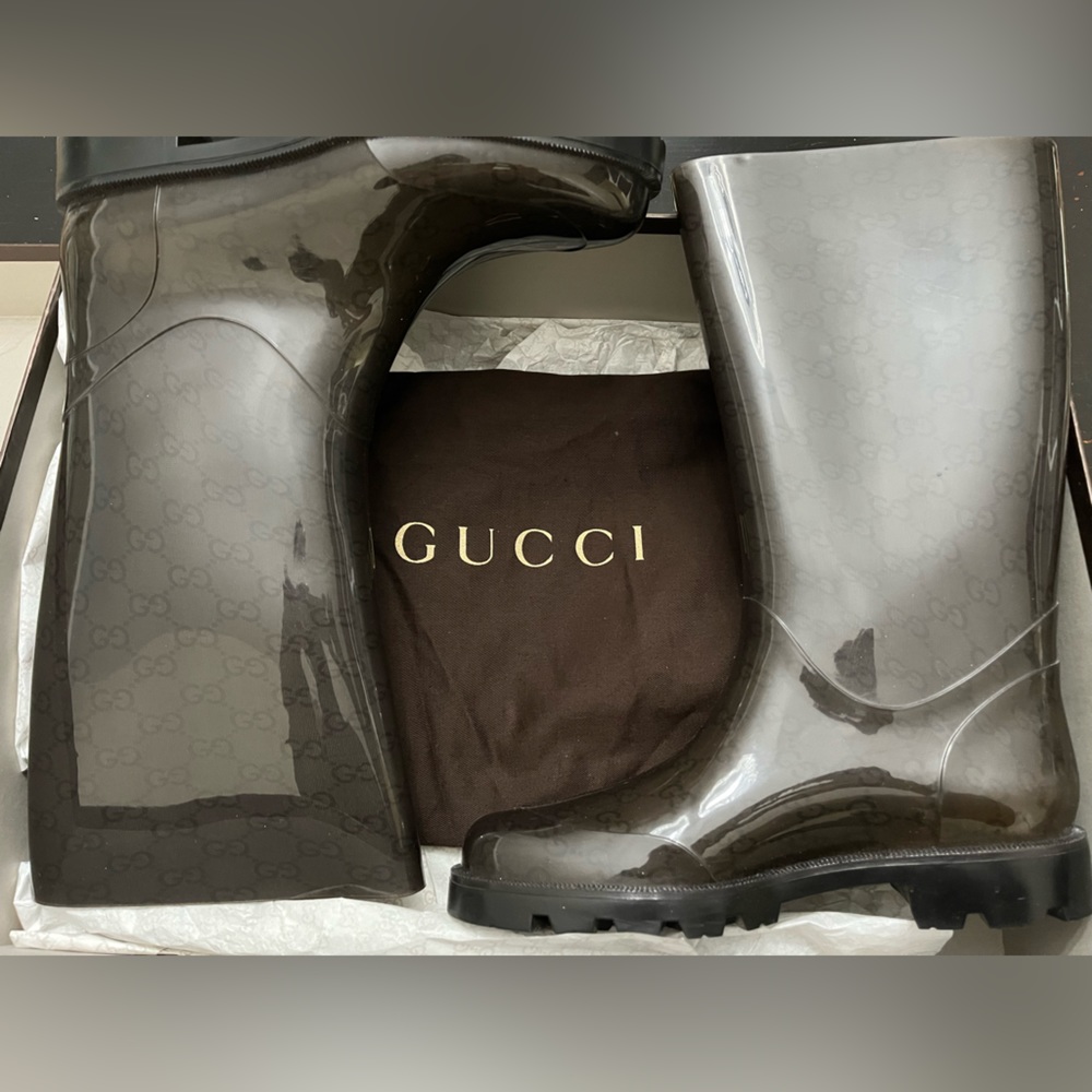 Gucci Print Rain Boots
